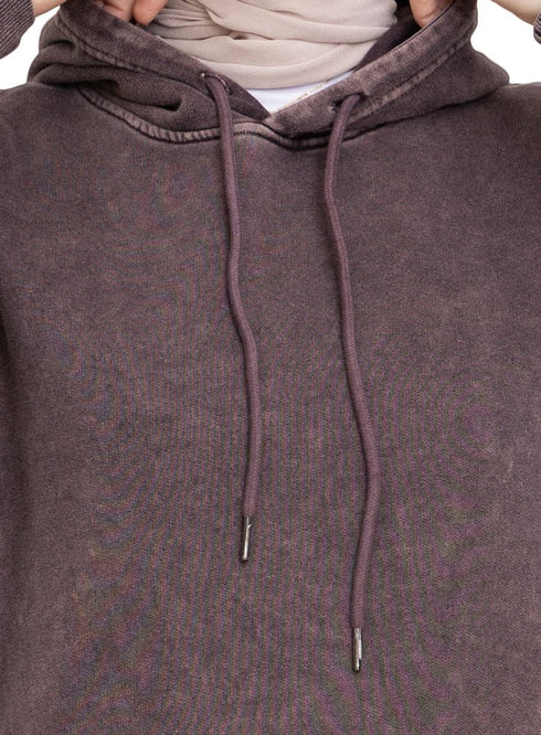 Brown Washed Hoodie Vent - Khotwh